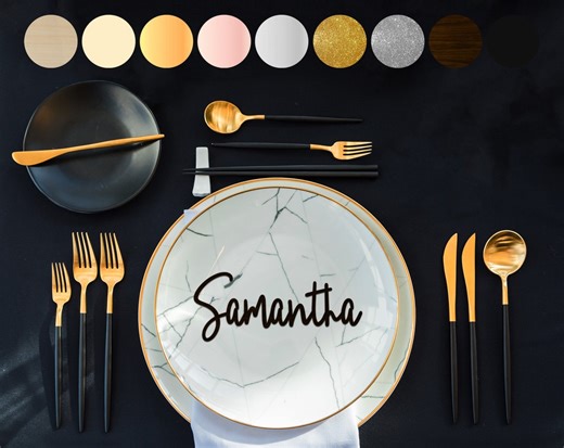 Personalized Wedding Name Place Card Wood Acrylic Place Name Setting Name Plates Wedding Table Name Laser Cut Names Place Setting [123] - Etsy