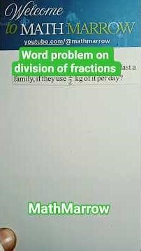 How to solve division of fractions word problem #MathMarrow #word #problem #solve
