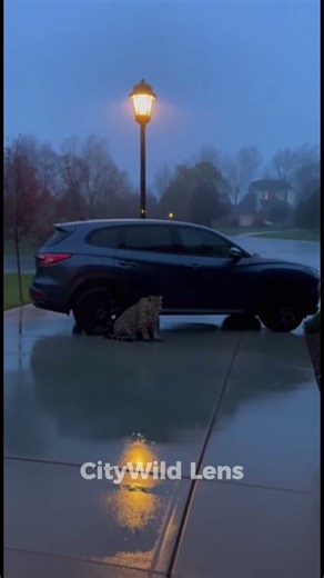 Early Morning Leopard in the Driveway
