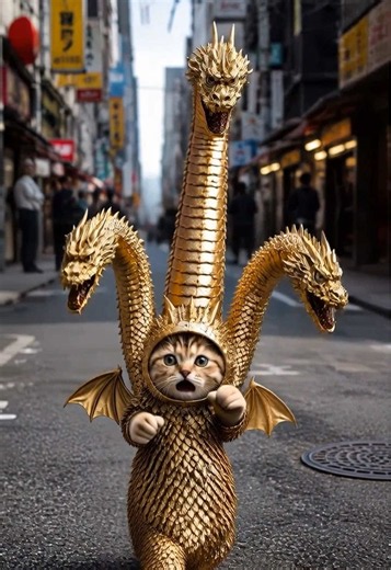 キングギドラ猫ダンス #猫ダンス #キングギドラ #ペットダンス #catdance #kingghidorah @Marimo Movie