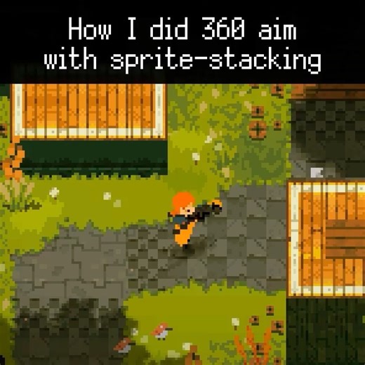 Top-down shooting animation with sprite stacking guide