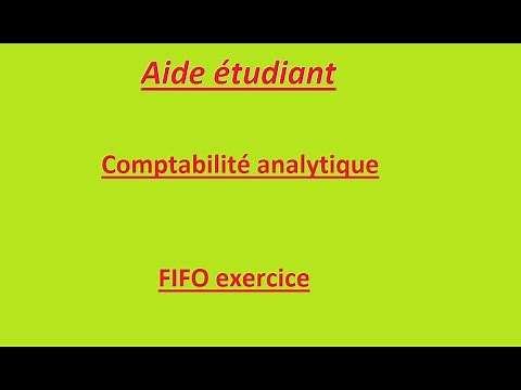 Comptabilité analytique : FIFO exercice