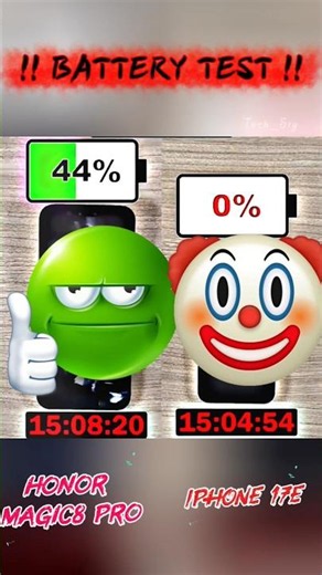 Honor Magic 8 Pro Vs iPhone 17e battery test #tech #honor #iphone