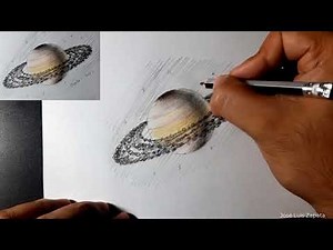 How to draw the planet Saturn step by step