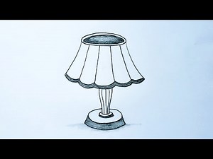 Easy table lamp drawing tutorial | How to draw a beautiful table lamp | table lamp art |
