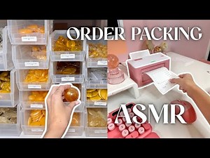 ASMR packing orders for my online crystal shop 💌