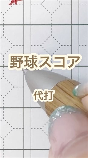 世界一かんたんな野球スコア on Instagram: "野球スコアをつけてみよう😆 【代打】 ・交代したタイミングに縦に波線を引く ・代打で、入った選手の名前を書く 赤で書いたけど黒で書くチームもあるから確認してみてね！！ ・交代した選手の下に代打で入った選手の名前と背番号を書く。守備番号のところは〝H〟と書く。 そのまま守備につく時は、横に守備番号を書くよ。 ⚠️チームや本によって他の記号の場合があります #野球スコア #野球スコア勉強中 #少年野球 #野球スコアの付け方 #代打 #スコアラー #スコアブック #記録 #記録員 #野球少年の母 #少年野球ママ #野球ママ #少年野球の母 #野球少年ママ"