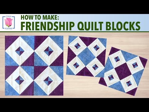 How to Make a Friendship Square Quilt Block ✿ Easy Quilting Sewing Tutorial ✿ Free PDF Cutting Guide