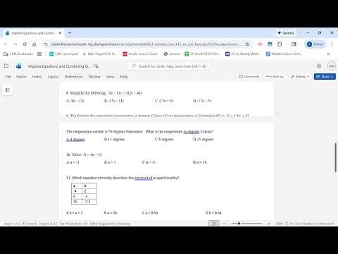 Algebra Equations and Combining Quiz docx Google Chrome 2026 01 22 12 20 04