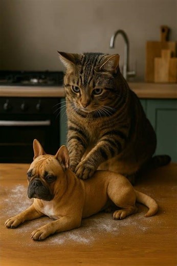 🐱cat is concentrating on kneading dough... and surprisingly, the dough transforms into a real puppy!