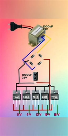 Multi Voltage Power Supply 5V 9V 12V 15V 18V 🔌 Easy DIY Circuit ⚡ Electronics Project