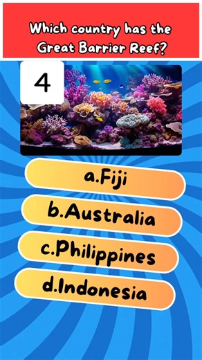 Which country has the Great Barrier Reef? #learning