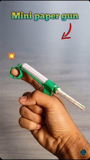 Mini paper gun / with finger 💥#shorts