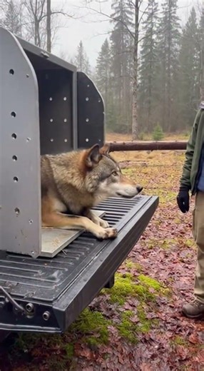 Wolves unloaded and release to wild🐺 #wolf #wildlife #animals #nature #shorts #animalshorts