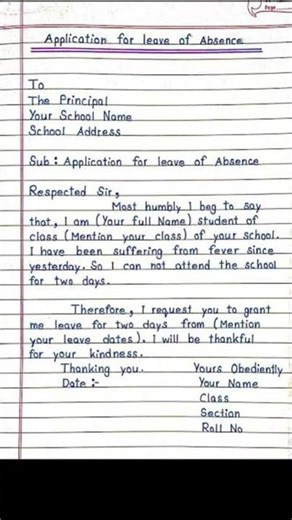 Application for leave of Absence