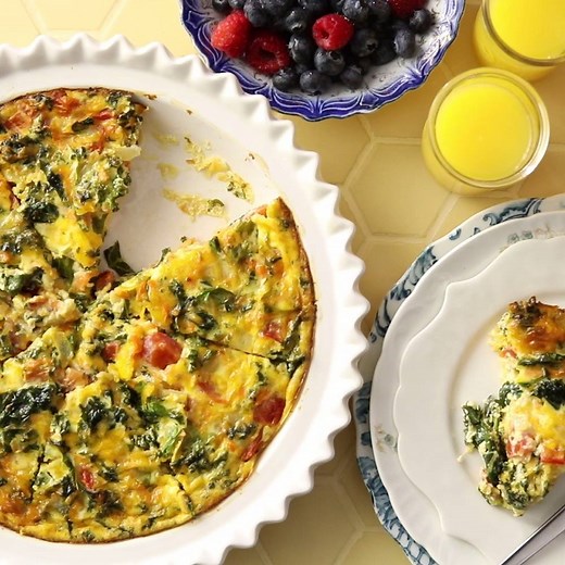 Summer Garden Crustless Quiche: http://spr.ly/60098adhZ | Allrecipes