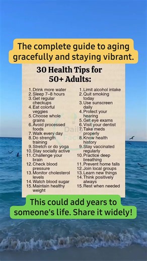 2K views | The complete guide to aging gracefully and staying vibrant.  Follow us for more Health Tips. #dailyfacts #health #healthylifestyle | Daily Facts | Facebook