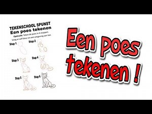 Gratis online tekenles 1: Poes of kat tekenen in 6 stappen | Tekenlessen voor beginners kinderen