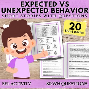 Expected Vs Unexpected Scenarios W/ Comprehension Worksheets Autism SEL Activity