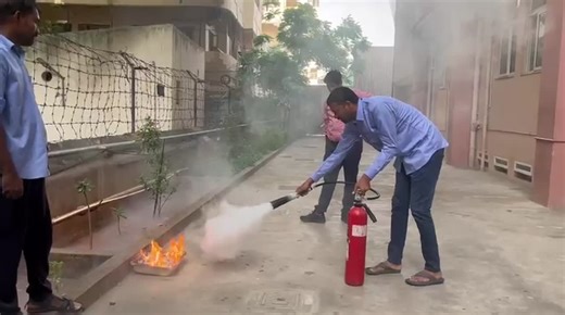 🔴 Code Red mock drill conducted in our hospital. Staff practiced using a fire extinguisher to stop fire 🧯 | St Ann's Hospital