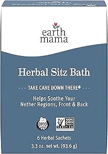 Earth Mama Herbal Sitz Bath | Pregnancy & Postpartum Essentials, Soothing Sitz Bath for Hemorrhoids with Witch Hazel, & Calendula, 6-Count