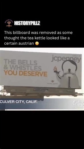 @historypillz on Instagram: "In 2013, JCPenney offered a stainless-steel tea kettle from the Michael Graves design collection that unexpectedly sparked controversy. Online users, particularly on Reddit, noticed that the kettle’s black handle, lid detailing, and spout bore an unintended resemblance to Adolf Hitler—evoking his distinctive hairstyle, mustache, and a raised-arm pose reminiscent of a Nazi salute. The observation exploded on social media, turning the product into a viral meme. A promi