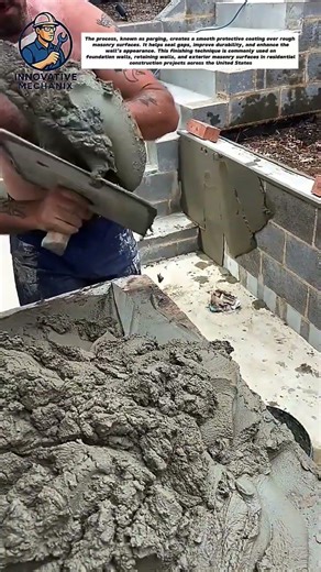Concrete Wall Parging Technique | Masonry Wall Finishing Process