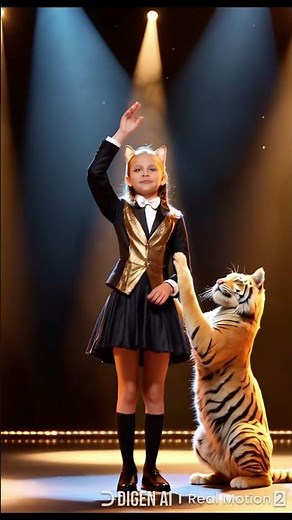 Girl Performs Magic with a Tiger on AGT Stage 🐅✨