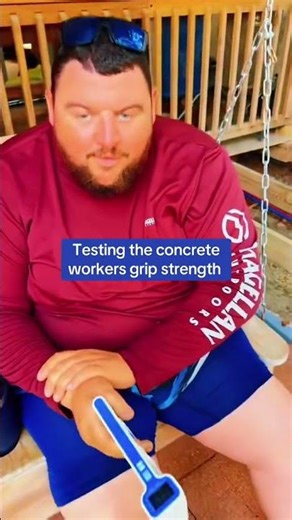 Concrete workers use their hands all day —so how strong is their grip? 🧱💪