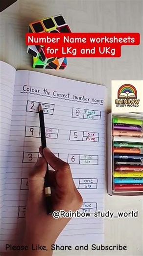 📚 Maths worksheets for LKg and UKg 📚Maths Number Name worksheets for LKg and UKg 📚