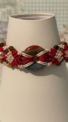 Chakra Doughnut Macrame Bracelet with Tigers Eye & Sterling Silver (RGP) Beads