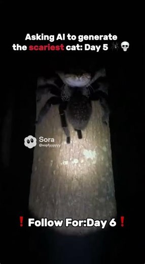 Asking AI to generate the scariest cat: Day 5 🕷️👀 #shorts