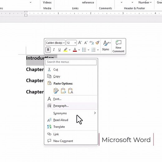 Microsoft Word Bookmarks