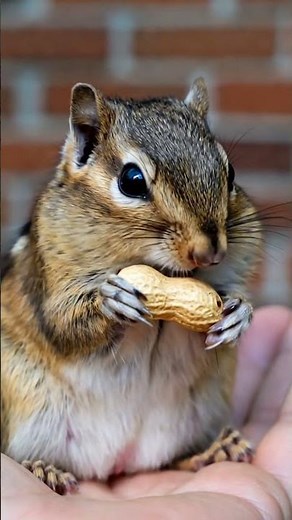 "Cute Chipmunk Stuffing Peanuts | Funny Animal ASMR | Wild Chipmunk Close-Up"