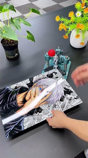 Gojo Satoru Manga Style Metal Poster | Jujutsu Kaisen Anime Wall Decor