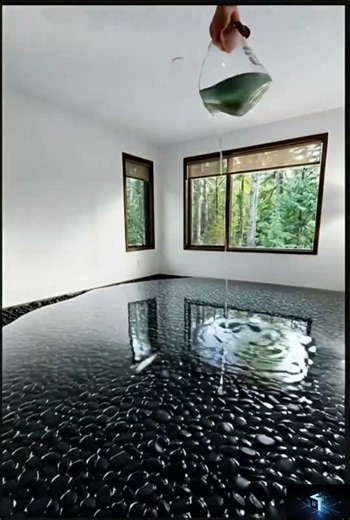 Oddly Satisfying Black Pebble Epoxy Floor Transformation