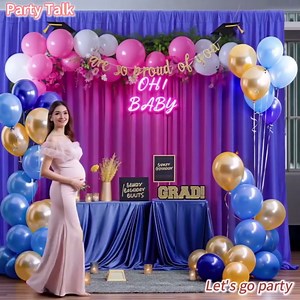 24 x 10ft Royal Blue Backdrop Curtains 6 Panels for Graduations Retirement Photo Backdrop Drapes No-Wrinkle Polyester Curtain Panels Soft Long Curtains Backdrop for Birthday Party Wedding Baby Shower