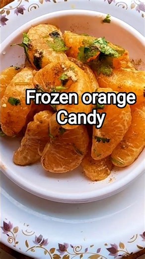 Frozen orange candy recipe #food #viral #cooking #ytshorts