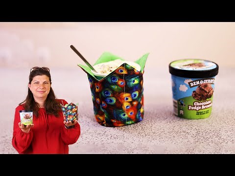DIY Pint Ice Cream Cozy // Ice Cream Cozy sewing Pattern // Easy sewing project