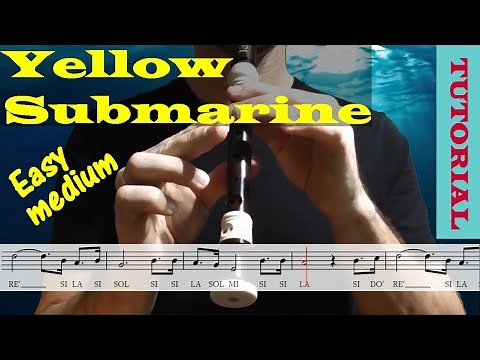 Yellow Submarine - Tutorial flauta con partitura | Karaoke instrumental