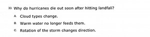 Why do hurricanes die out soon after hitting landfall?A Cloud... | Filo