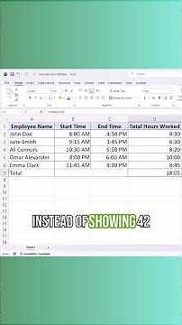Excel Time SUM Not Working? Here’s the Fix! ⏱️✨