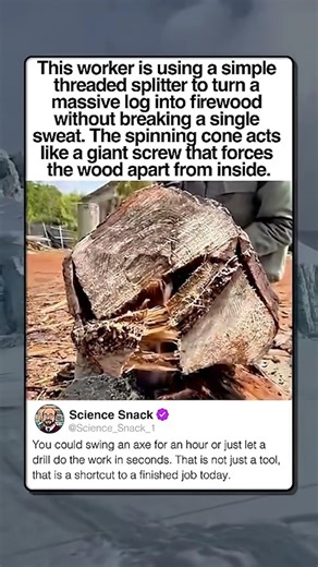 #thread splitter works perfectly, splitting wood logs. New technology is amazing.