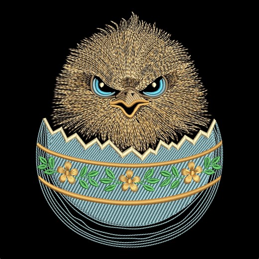 Easter Baby Chick Machine Embroidery – Spring Chick From Egg, for Dark Fabrics - Etsy