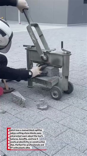 Efficient Stone Cutting with Manual Block Splitter: #StoneCutting #ConstructionTools