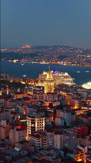 💙 Galata Tower at Blue Hour in Istanbul 🎥