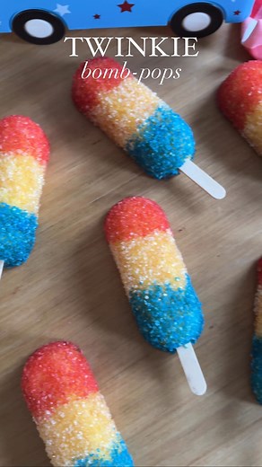 Sheri Wilson | Twinkie Bomb-Pops! ✨ these are so easy to make and would be perfect for a pool party this summer! Ingredients: Twinkies Red, clear, and... | Instagram