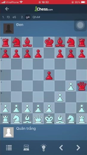 The fastest checkmate in the world - 2 moves checkmate #chess #checkmate