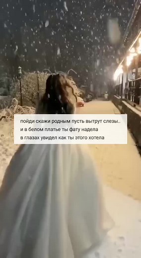 Winter Bridal Walk in Snowy Night Scenery