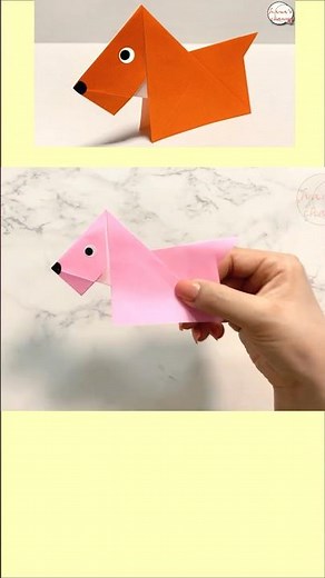 【折り紙】簡単な犬🐶の折り方How to make paper Dog#강아지#狗#개#ワン#犬#いぬ#イヌ#dog#Craft#簡単#折り方#おりがみ#origami#摺紙#종이접기#shorts